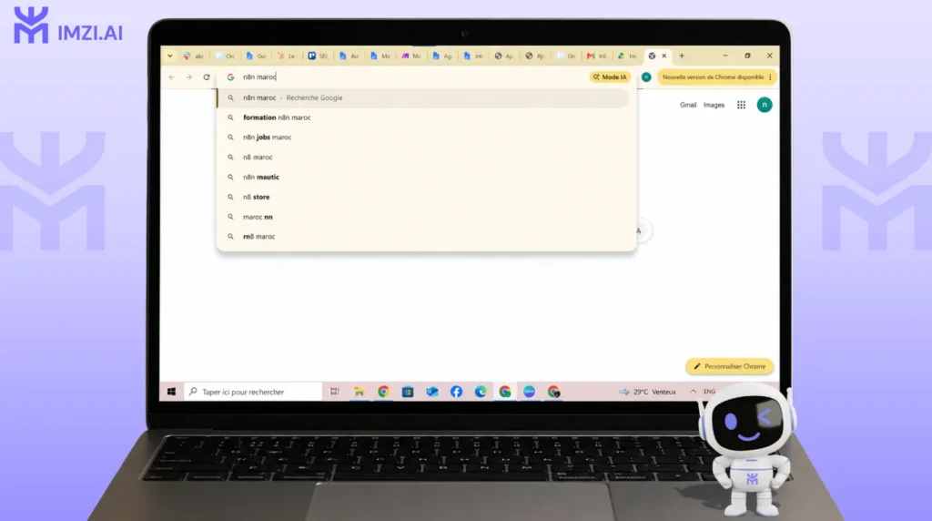 Capture d'écran des suggestions de recherche sur Google 